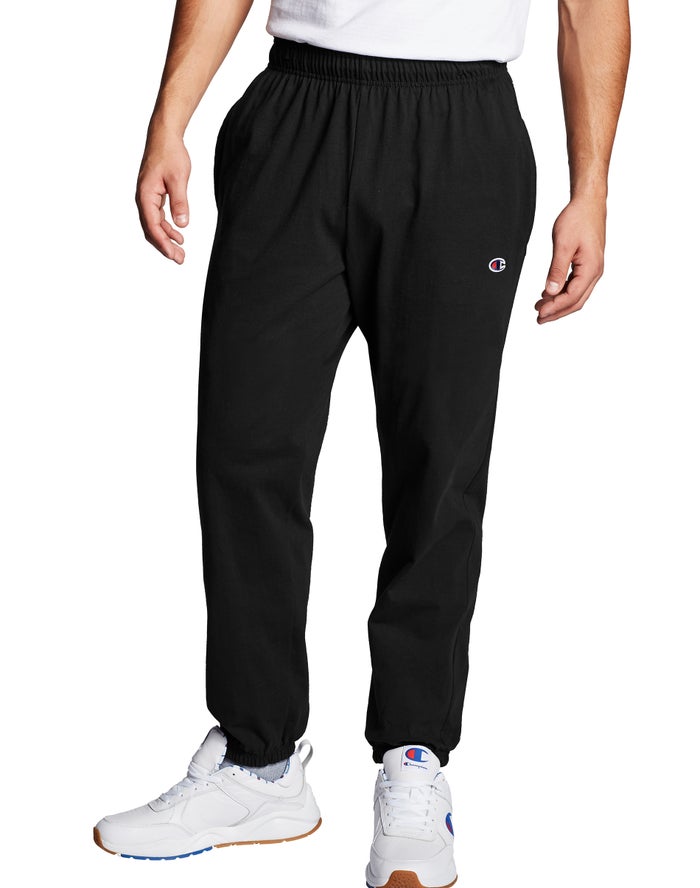 Pantalones Champion Hombre - Closed Bottom Jersey ( Negras ) 8396257-SK